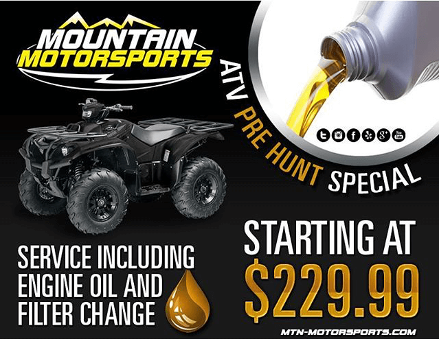 ATV Pre Hunt Special | Service Including Engine Oil And Filter Change